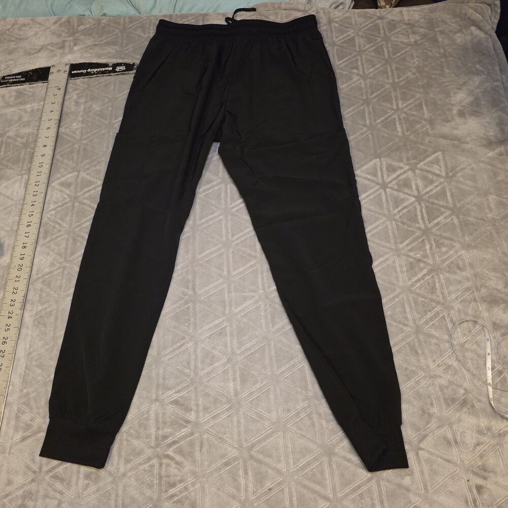 Scrubaid Performance Women's Scrub Pants Black SZ L Cargo Joggers Elastic Waist